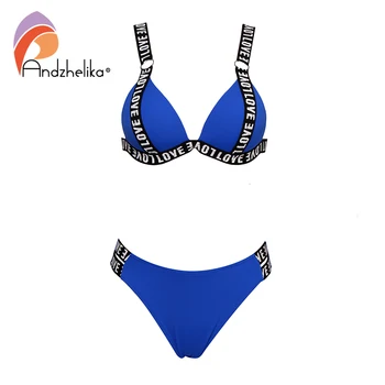 Andzhelika Naujas Moterų Bikini maudymosi kostiumėlis Triangle String Seksualus Brazilijos Apynasrio Maudymosi kostiumai Tvarstis Dviejų dalių Paplūdimio Maudymosi Kostiumai - 