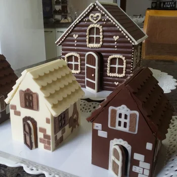 2 Vnt/Set 3D Kalėdų Meduoliai su imbiero priedais Namai Silikono Formos Šokoladinis Pyragas Pelėsių 