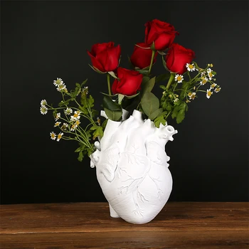 Anatominiai Širdies Formos Gėlių Vaza Šiaurės Stiliaus Gėlių Vazonas Meno Skulptūros, Vazos Darbalaukio Augalų Puodą Namų Dekoro Ornamentą Dovanos - 