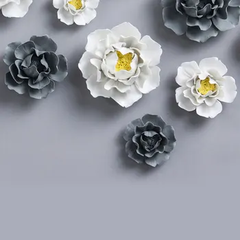 4Pcs Keraminių Gėlių Nešiojamų Subtilus Besiūlių Nagų Netikrą Gėlių Pakabukas Keramikos Dekoras Sienos Kabo Gėlių Biuro - 