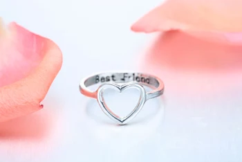 Vario ir Aukso Žiedas širdelės formos už Gerą Draugą, Žiedas, Moterų Tuščiaviduriai Paprasta Pora Vestuvių Širdies formos Žiedai - 