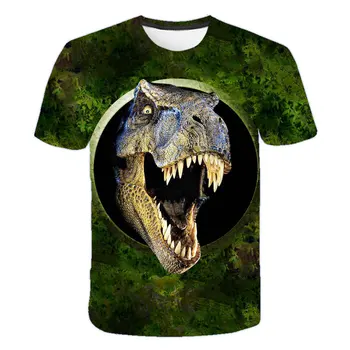 Boys & Girls Cartoon marškinėliai Vaikams Dinozaurų Spausdinti 3D Marškinėliai Berniukams, Vaikų Vasaros trumpomis Rankovėmis T-shirt Stalviršiai, vaikų Drabužiai - 