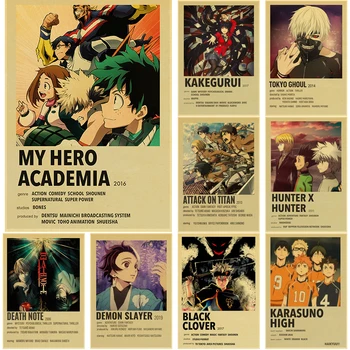 Klasikinis Anime Kolekcija Senovinių Plakatų Hunter X Hunter /Haikyuu!! Kraft Popierius, Lipdukas, Namų Baras, Kavinė Dekoro Dovana Sienų Tapyba - 