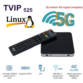 Originalus TVIP 605 Android+Linux dual sistema TVIP525 530 wifi streaming media player, smart tv box S-Box 5G Dual WiFi 4K IP TV BOX - 