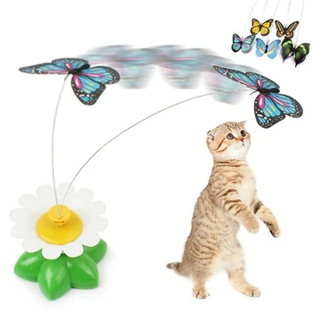 Automatinis Sukasi Spalvingas Drugelis Funny Cat Šunų Žaislus, Elektros Hummingbird Plaukioja Dantį Žaislas Katėms Žvalgybos Trainning - 