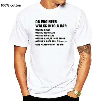 Vyrų marškinėliai kokybės užtikrinimo Inžinierius Eina Į Barą Programinės įrangos Derinimas(1) tshirts Moterų-marškinėlius - 