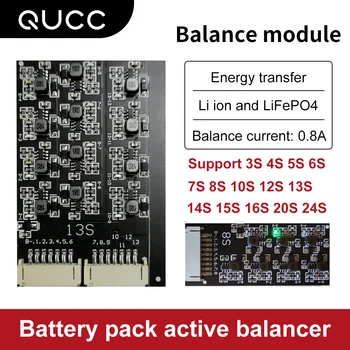 Qucc 0.8 A Active Balansavimas 4S 8S 13S 16S 17S 20S 24S Ličio Baterijos Energijos Perdavimo Balansas tarybos Lifepo4 BMS Ekvalaizeris - 