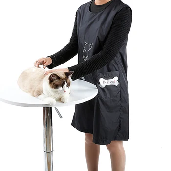 Pofessional kambariniais Gyvūnėliais Prijuostė su Antkrūtiniais Pet Shop darbo drabužiai Šunų Kačių Kirpykla - 