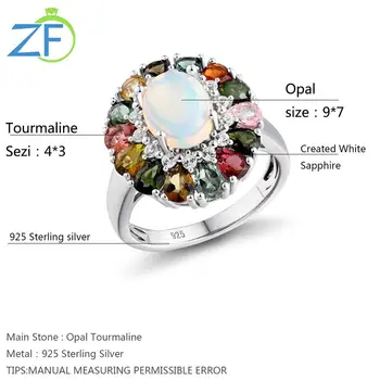 GZ ZONGFA Aukštos Kokybės Natūralus Baltasis Turmalinas Perlas 925 Sterlingas Sidabro Užsakymą Vestuviniai Žiedai, Juvelyrika Moterys - 
