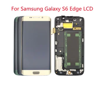 Originalus Samsung Galaxy S6 krašto LCD G925 G925F G925U G925T Touch Screen Touch Ekranas Surinkimo linijomis arba juodi taškeliai - 
