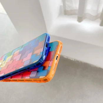 3D Spalvinga Blokuoti Fluorescencijos Telefono dėklas Skirtas iphone 12 Mini Pro 11 Max SE 2020 7 8 Plus X XR XS Kūrybos Minkštas Silikoninis Dangtelis - 