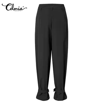 Celmia Atsitiktinis, Kietas Aukšto Liemens Kelnės Moterų Derlius Krovinių Kelnės Elegantiškas Juostinės Darbo Pantalon 2021 M. Pavasarį Streetwear Kelnės - 