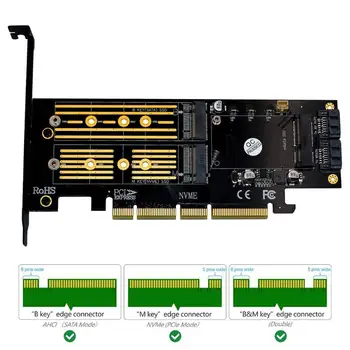 3 1. mSATA M. 2 PCIE NVMe SSD su PCI-E 3.0 4X SATA 3.0 Adapteris Kortelė M2 NVMe AHCI SATA mSATA Solid State Disk Konverteris Naujas - 