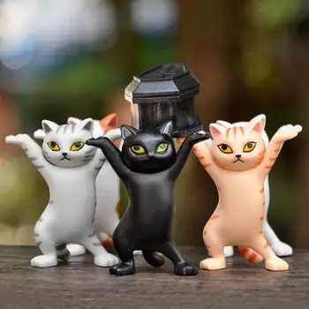 Išdykęs Kačiukas Naminių Kačių Mažas Statula Statulėlės Amatų Vaikų Skaičius Ornamentu Miniatiūros Namų Puošybai Studentų Stalas Pen Lentynos - 