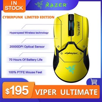 Razer Cyberpunk Edition Viper Ultimate Gaming Pelės 20000 DPI RGB Hyperspeed Belaidės(Su Įkrovimo Bazė) - 