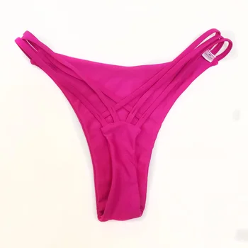 2020 m. Didmeninės tanga Moterų Bikini bottom vientisa spalva G-String Brazilijos Dirželius maudymosi Kostiumėliai, aukštos juosmens maudymosi kostiumėlį Apačioje baseinas - 