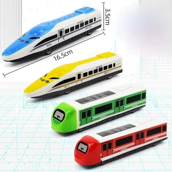 1PCS 16,5 cm Windup Traukti Atgal Traukiniu, Metro, Metro Modelio Žaislas Atsitiktine Spalva - 