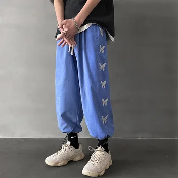 Vyrai Harajuku Derliaus Haremo Kelnės 2021 Kombinezonas Kelnės Mens High Street Spausdinti Korėjos Poilsiu Vyrų Streetwear Hip-Hop Sweatpants - 