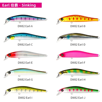 TSURINOYA Žvejybos Masalas Slow Sinking Minnow Sunku Jaukų DW82 90mm 10g Volframo plieno Profesija Žvejybos Modelis Bass Upėtakis - 