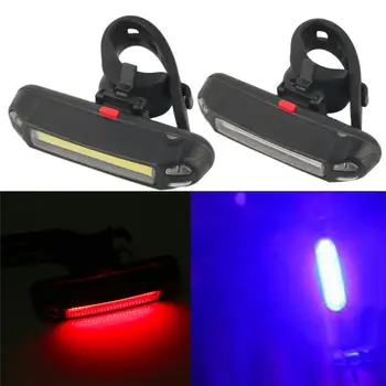 LED Dviračio galinio Žibinto Kelių Rūšių Dviračiais Įspėjamoji Lemputė Vandeniui USB Įkrovimo Galinis Žibintas, Raudona Šviesa - 