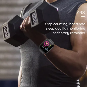 Naujos 2 VNT Y68 Smart Laikrodžiai D20 Fitness Tracker Kraujo Spaudimas Smartwatch Širdies ritmo Monitorius 