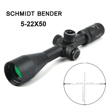 SCHMIDT BENDER 5-22x50 FFP Taktinis Riflescope Regos Akyse Ilgai Eye Relief Šautuvas taikymo Sritis Medžioklės Monokliai Už Airsoft Šautuvas - 