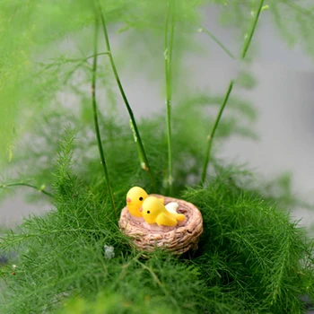 Mini Lizdas Su Paukščių Pasakos Sodo Miniatiūros Nykštukai Moss Terariumai Dervos Amatų Figūrėlės Namų Dekoro Priedai - 