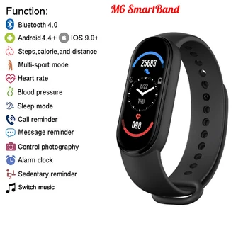 Smart Juosta M6 Smart Watch Vyrų, Moterų Širdies ritmo Monitorius Kraujo Spaudimas Fitness Tracker Smartwatch Smartband Laikrodis Xiaomi 