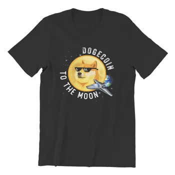 Juokinga Dogecoin į Mėnulį Doge HODL Kriptografijos Meme Medvilnės Derliaus 19 pritaikyti trumpas rankovėmis Tshirts 132207 - 