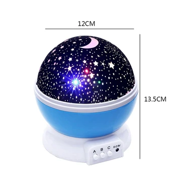 Žvaigždėto Dangaus Projekcija Lempos Sferos Sukasi LED Romantiška Žvaigždėtas Dangus, Žvaigždės, Mėnulis Projektorius Miega Šviesos Kūdikiams Kūdikiams - 