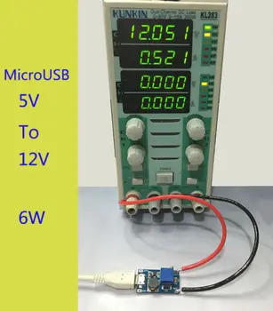 2A DC Padidinti Žingsnis iki Reguliuojamas Konverteris, Micro USB 2-24V į 5v-28v 6 v 9v 12v 24v - 
