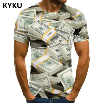 3d Marškinėlius Doleris T-shirt Vyrai Pinigų Anime Drabužius Hip-Hop Shirt Spausdinti Harajuku Tshirts Atsitiktinis Trumpas Rankovės Hip-hop Kietas Slim Viršūnės - 
