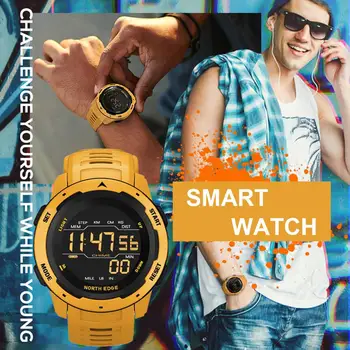 2020 NAUJAS Smart Žiūrėti Sportas Vyrai Moterys Skaitmeninis Smartwatch Fitness Tracker Vandeniui Smart Laikrodžiai Juoda/Geltona ŠIAURĖS KRAŠTO, - 