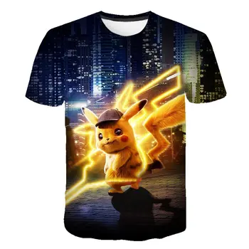 Pokemon T-shirt Vasaros T-shirt Animacinių filmų 3D Spausdinimo Pokémon Drabužių Mergaitė Berniukas marškinėliai Atsitiktinis Gatvės Drabužiai Vaikas, Gimtadienio Dovana - 