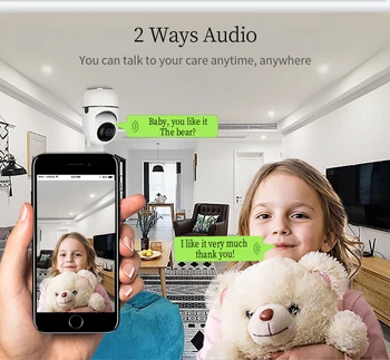 WiFi 5G IP Kamera Auto Stebėjimo Vaizdo Stebėjimo Kameros, Mini vaizdo Kameros 4MP 360 Kūdikio stebėjimo Vaizdo stebėjimo Kamerą 