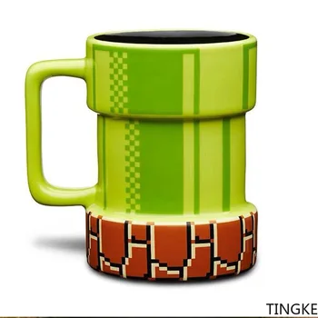 Naujas žaidimas serijos vamzdžių burną pikselių vandens puodelį kūrybos puodelis animacinių filmų kanalizacijos burną kavos puodelis su rankena keramikos išgerti puodelį dovanų - 