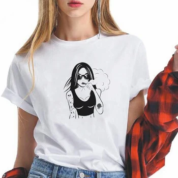 Y2K Tamsiai Kultūros Egirl Moterų Tshirts Grafinis Streetwear Vasaros 2020 Metų Mados Viršūnės Gotikos Paltai Harajuku Aukštos Markės Negabaritinių Viršų - 