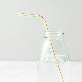 [400 Pack] Lanksti Vienkartiniai Plastikiniai Gėrimo Šiaudelis-Įvairių Spalvų - 