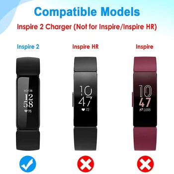 2 Pack Įkroviklis Suderinamas su Fitbit Inspire 2 (Ne Inspire), 3.3 FT USB Įkrovimo Kabelis Pakeitimo Stovėti Dokas Bazinė Stotis - 