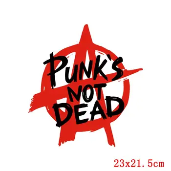 Punk Nėra Miręs Laišką Pleistras Geležies Lopai Drabužius Svajonė Šilumos Perdavimo t-Shirts Ženkleliai, Lipdukai Programos, Kaip Dovaną - 