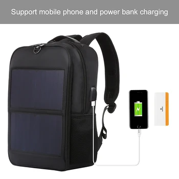 Vyriški Saulės baterijų Įkroviklio Kuprinė 14W 2 USB Verslo Laisvalaikio Žygiai Maišelį Bookbag Kelionės Mokykla - 