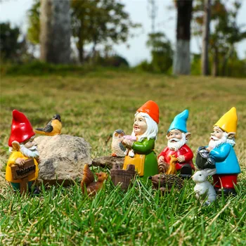 10vnt/set Mini Sodo Gnome Dervos Pasakų Sodas Juokinga Miniatiūriniai Nykštukai Elf Pav Micro Sodo Nykštukas, Terariumai, Dekoro Knygynas - 
