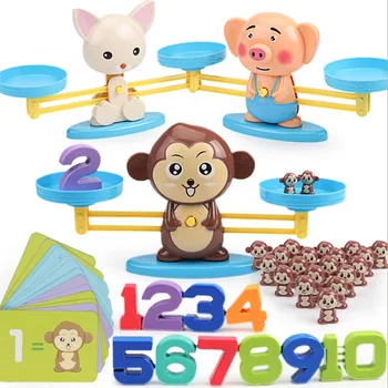 Beždžionė balanso Apimties matematikos ikimokyklinio ugdymo priemones aritmetinis to ir atimties kortelės žaidimas švietimo žaislai - 
