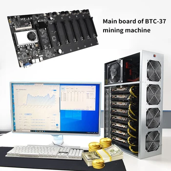BTC-37 Miner Plokštė CPU Nustatyti SATA 3.0 8 GPU PCI-E 16X Plokštę su USB 2.0 DDR3 Atminties Lizdus Kompiuterių Dalys - 