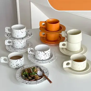 Klasikinio Rašalo Taškelius Keramikos Puodelius su Lėkšte kavos puodelis Pieno Arbata office Puodeliai Drinkware Geriausia gimtadienio Dovana, Dovanų Dėžutėje - 