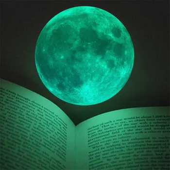 Karšto Pardavimo Estetinės 3D Šviesos Švytėjimas Tamsoje Mėnulis Siena Lipdukas Nuimamas Apdailos Liuminescencinės Lipdukas Namų, Vaikų Kambarys Lipdukai - 