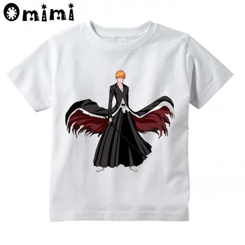 Vaikai Balinimo Kurosaki Ichigo Japonų Anime Dizaino Marškinėliai Berniukams ir Mergaitėms Labai Atsitiktinis trumpomis Rankovėmis Viršūnes Vaikų Juokinga T-Shirt - 