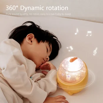 1PC Mažai Dinozaurų Žvaigždėtas Dangus Šviesos diodų (LED) Projekcija Naktį Šviesos Romantiška Sukimosi Creative Svajonė Muzikos vaiko Gimtadienio Dovana - 
