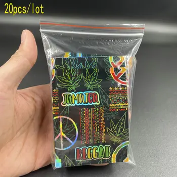 Tabako Zip Lock Bags Piktžolių Aliuminio Mylar Folija Uždaromos Laikymo Paketas Baggies 7X9cm 20pcs/daug - 