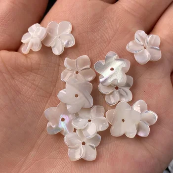 5VNT Natūralių Kriauklių Prarasti Karoliukai Gėlytės Formos White Shell 